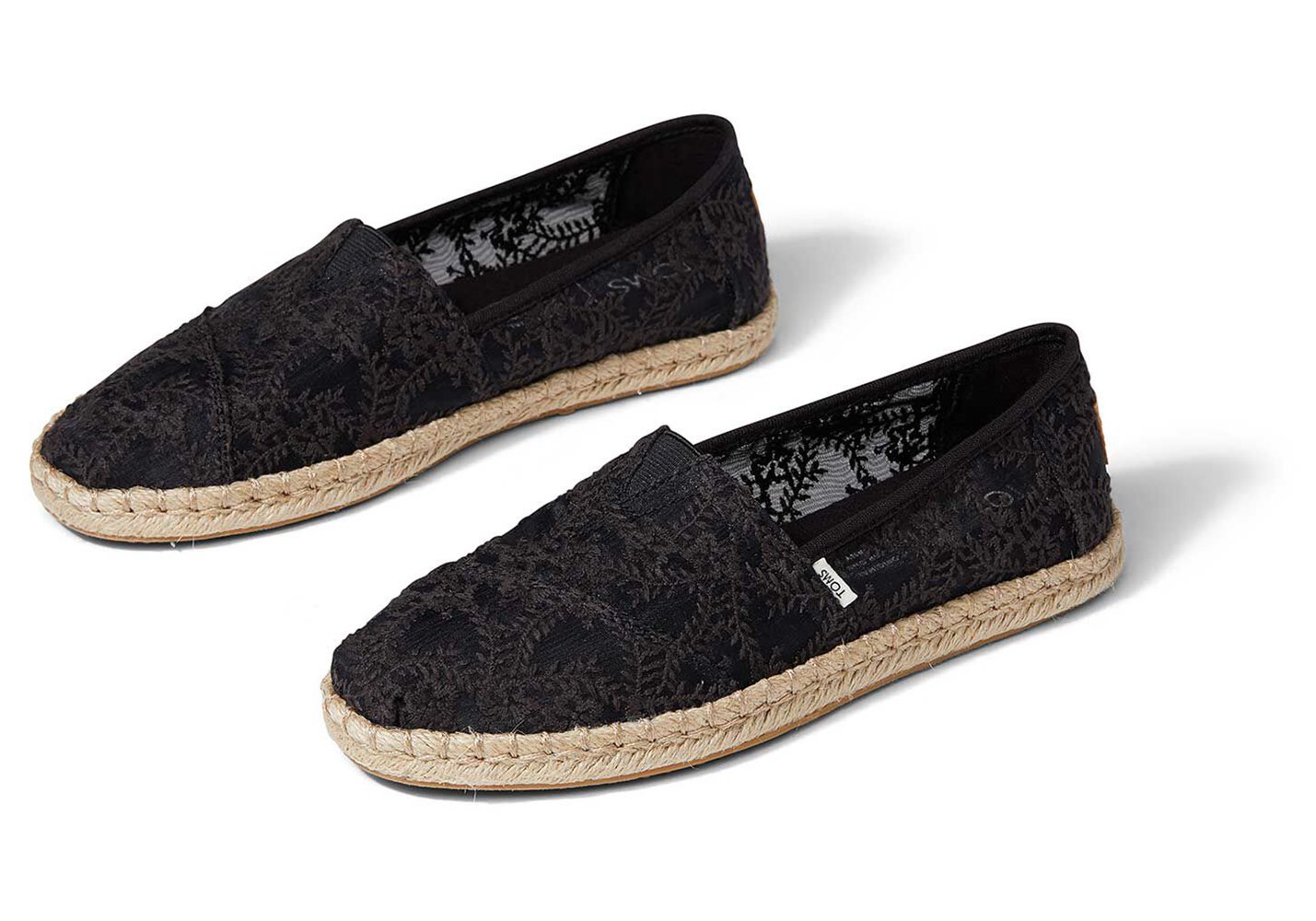 Toms Espadryle Damskie Czarne - Alpargata Rope - 57RMUSBQA